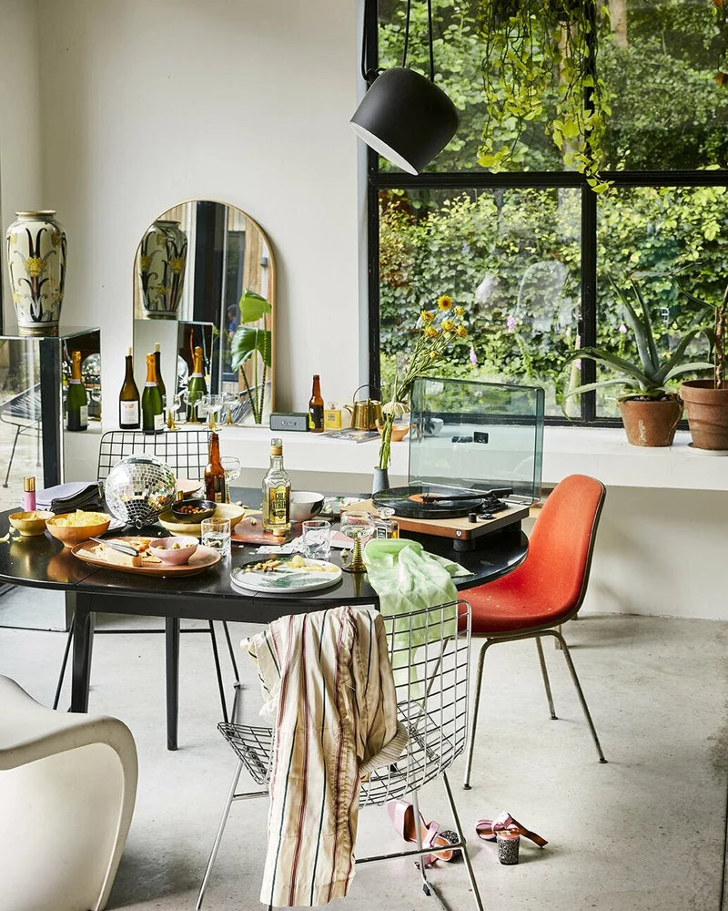 Chaise en métal chrome Wire - HKliving