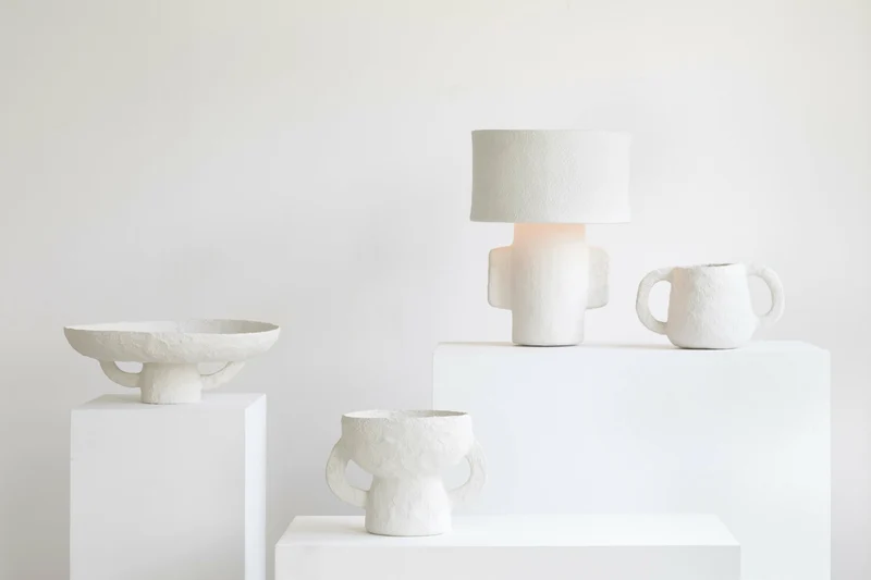 Plat en papier mâché blanc Earth - Serax
