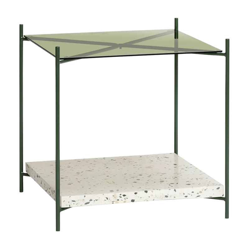 Table d'appoint en terrazzo et verre vert Niche - Hübsch