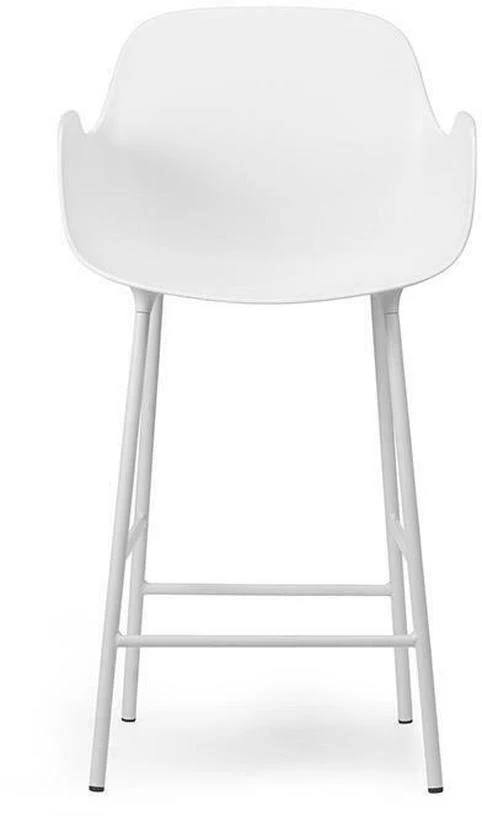 Chaise de bar avec accoudoirs en acier et pp blanc 75 cm Form - Normann Copenhagen