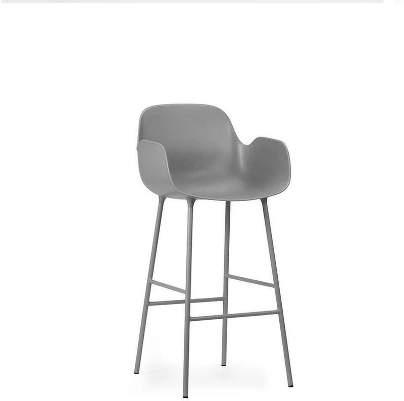 Chaise de bar avec accoudoirs en acier et pp gris 75 cm Form - Normann Copenhagen