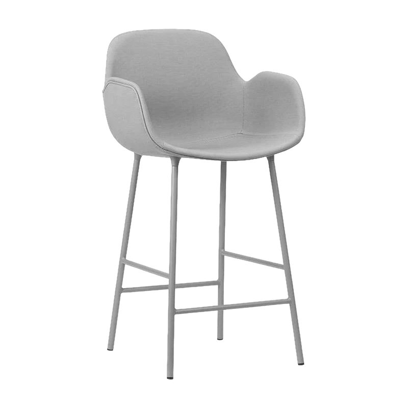Chaise de bar avec accoudoirs en acier et pp noir 75 cm Form - Normann Copenhagen