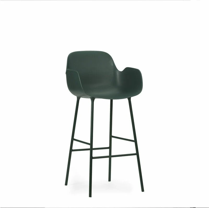 Chaise de bar avec accoudoirs en acier et pp vert 75 cm Form - Normann Copenhagen