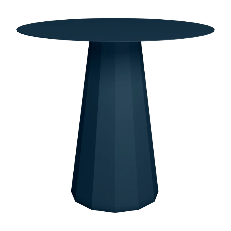 Table ronde en acier mat denim 80 cm Ankara - Matière Grise