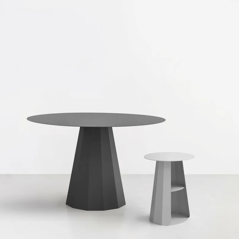 Table ronde en acier mat anthracite 80 cm Ankara - Matière Grise
