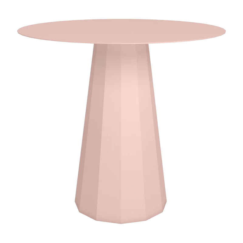 Table ronde en acier mat baby pink 80 cm Ankara - Matière Grise
