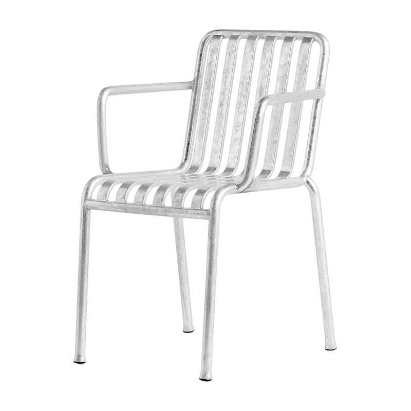 Chaise de jardin avec accoudoir en métal gris galvanisé Palissade - HAY