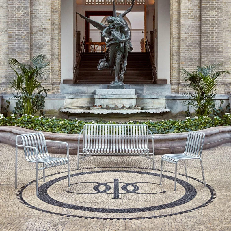 Chaise de jardin en métal gris galvanisé Palissade - HAY