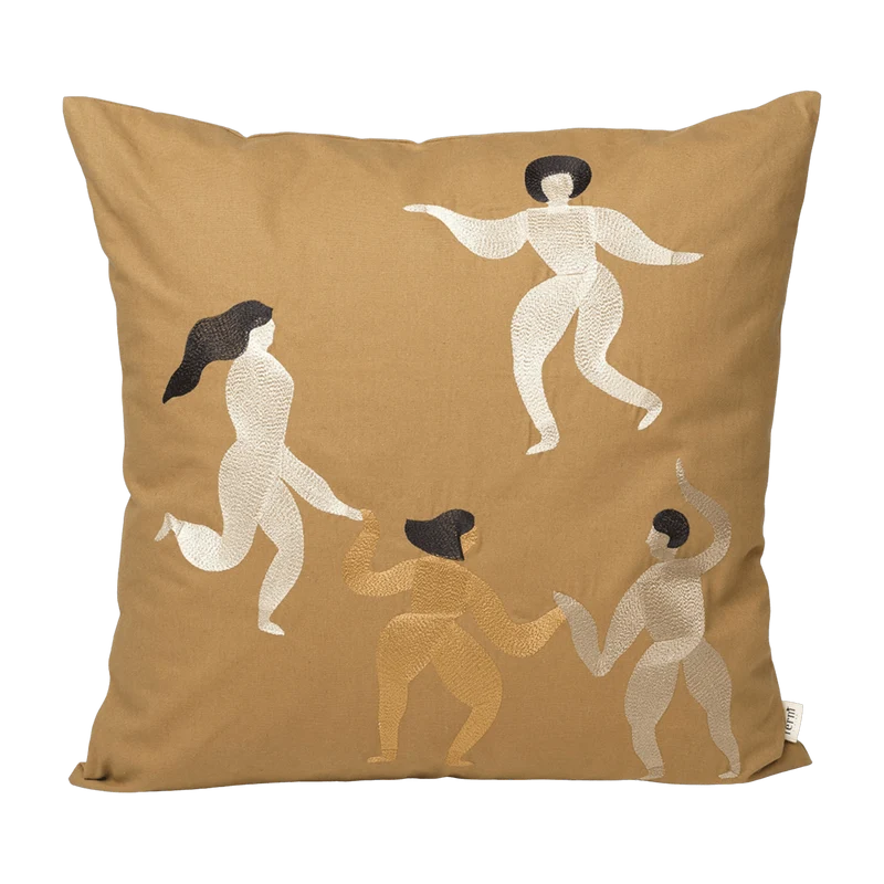 Coussin carré marron Free - Ferm Living