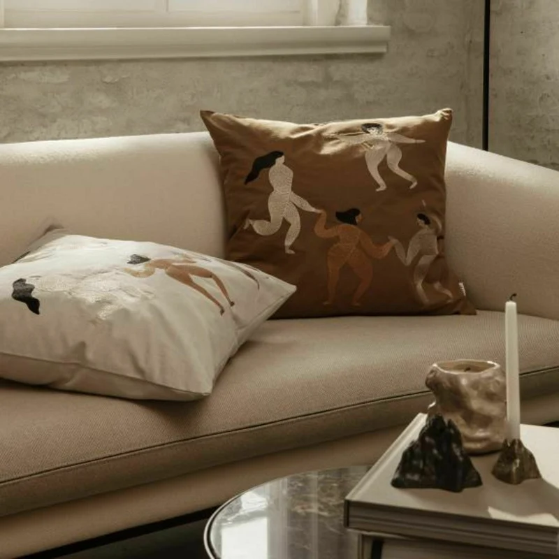Coussin carré beige Free - Ferm Living
