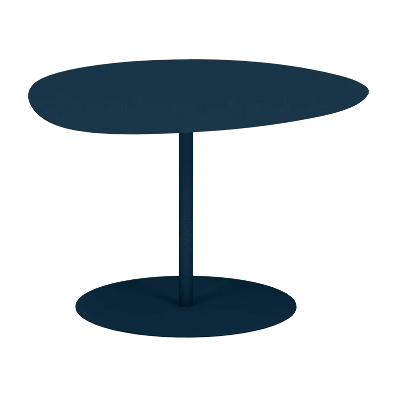 Table basse en acier mat denim 40 cm Galet 01 - Matière Grise