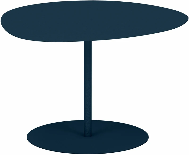 Table basse en acier mat denim 40 cm Galet 01 - Matière Grise