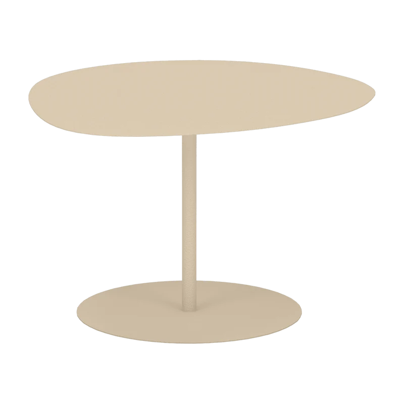 Table basse en acier mat crème 39 cm Galet 02 - Matière Grise