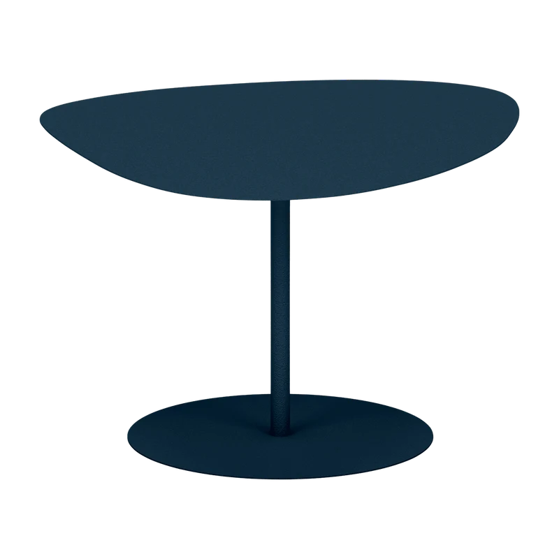 Table basse en acier mat denim 39 cm Galet 02 - Matière Grise