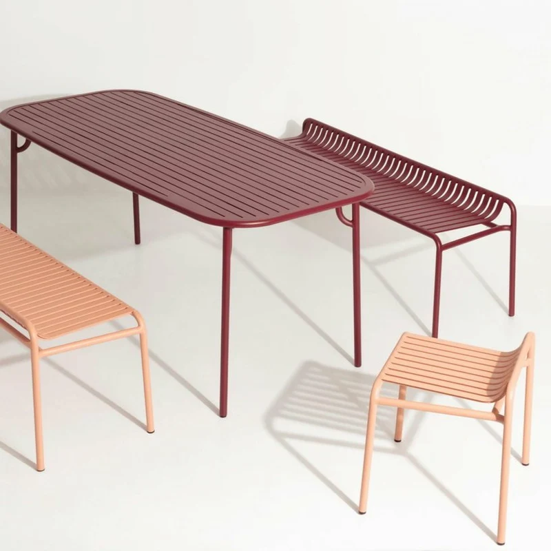 Banc de jardin sans dossier jaune 156 x 48 cm Week-end