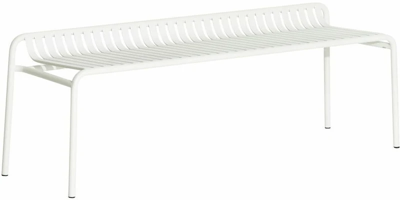 Banc de jardin sans dossier blanc 156 x 48 cm Week-end