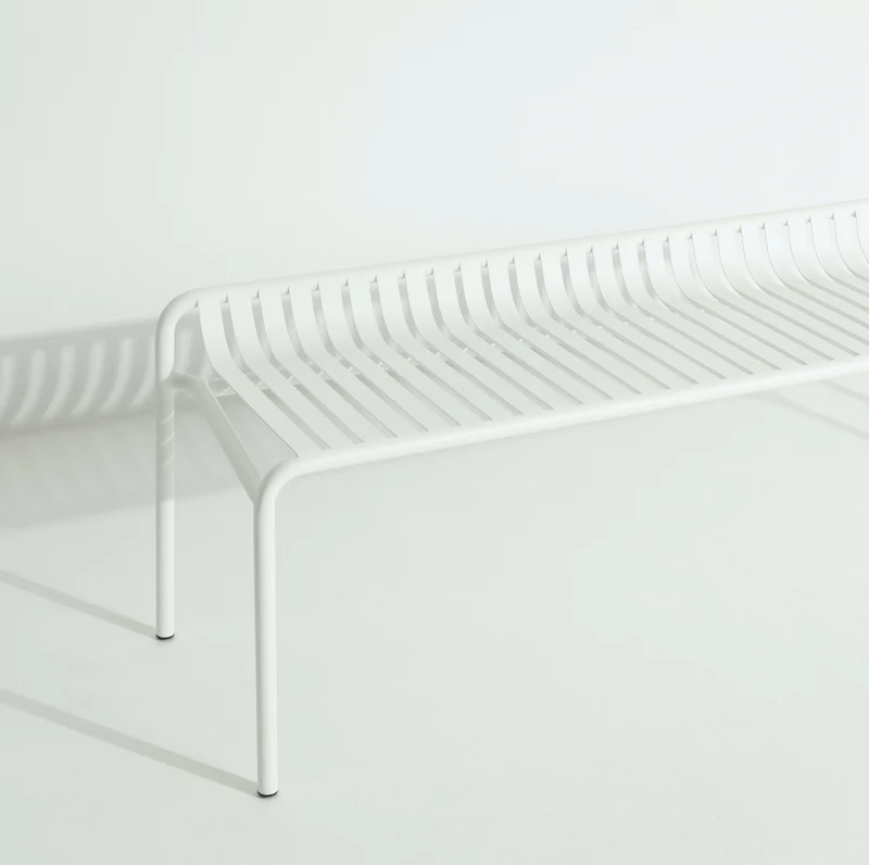 Banc de jardin sans dossier blanc 156 x 48 cm Week-end