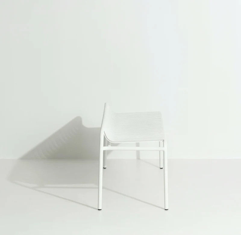 Banc de jardin sans dossier blanc 156 x 48 cm Week-end