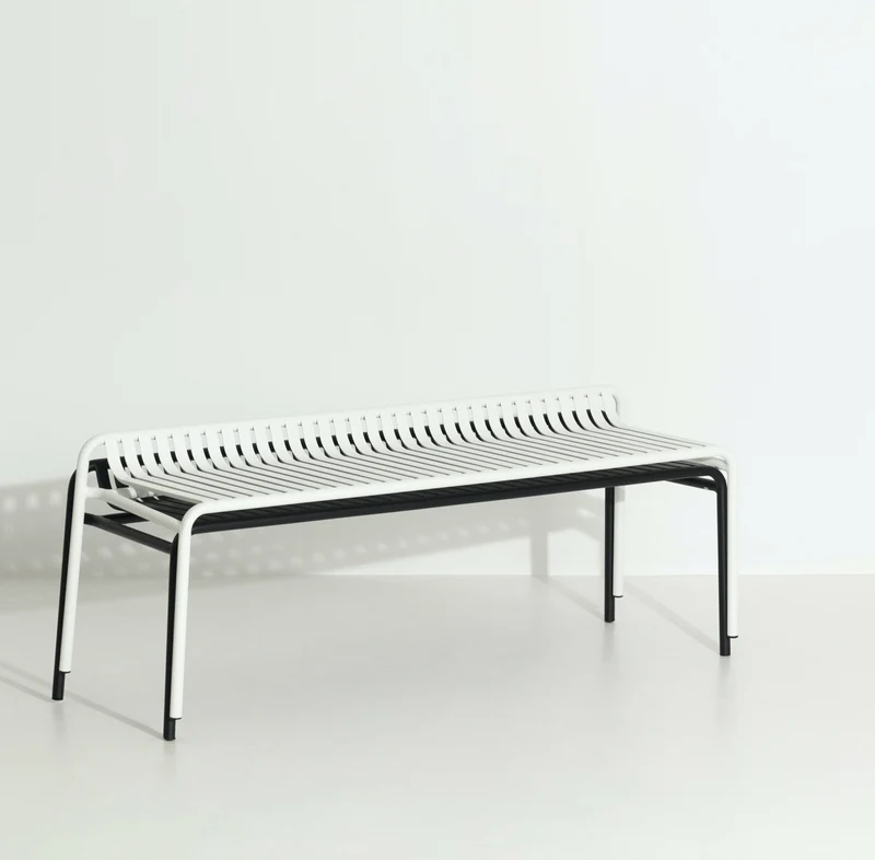 Banc de jardin sans dossier blanc 156 x 48 cm Week-end