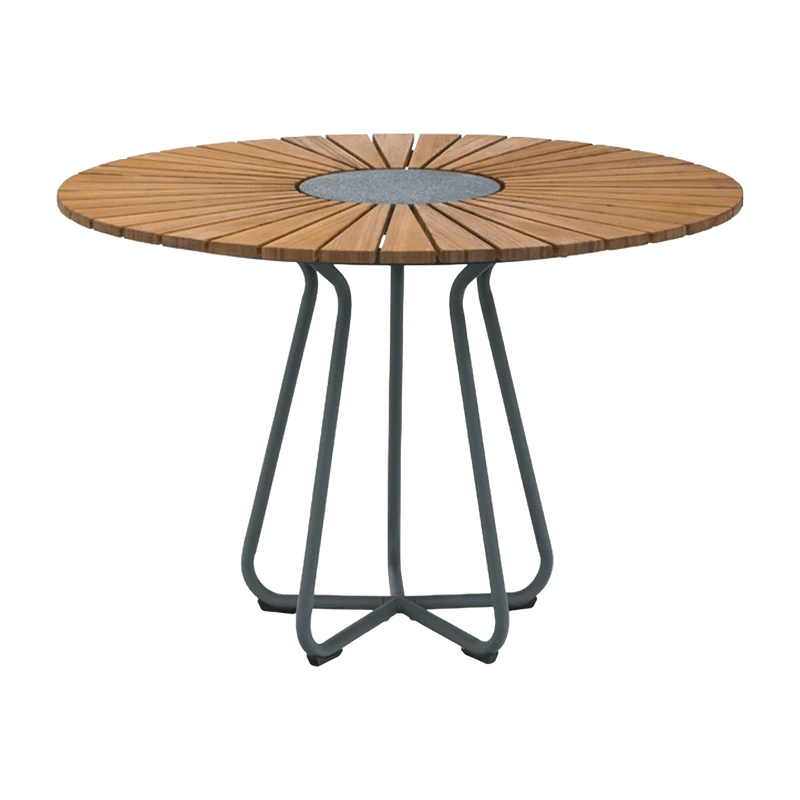 Table ronde 110 cm en bambou piètement en aluminium CIRCLE - Houe