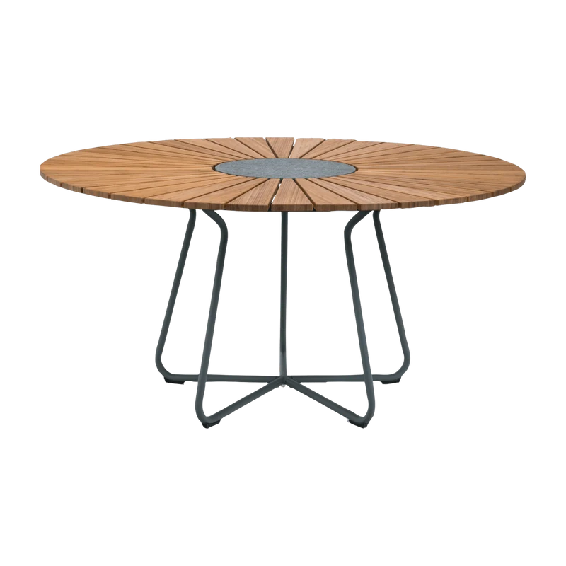 Table ronde 150 cm en bambou piètement en aluminium CIRCLE - Houe