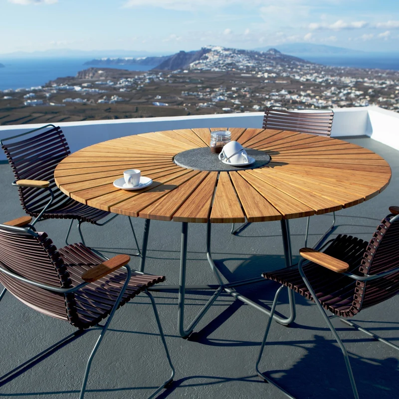 Table ronde 150 cm en bambou piètement en aluminium CIRCLE - Houe