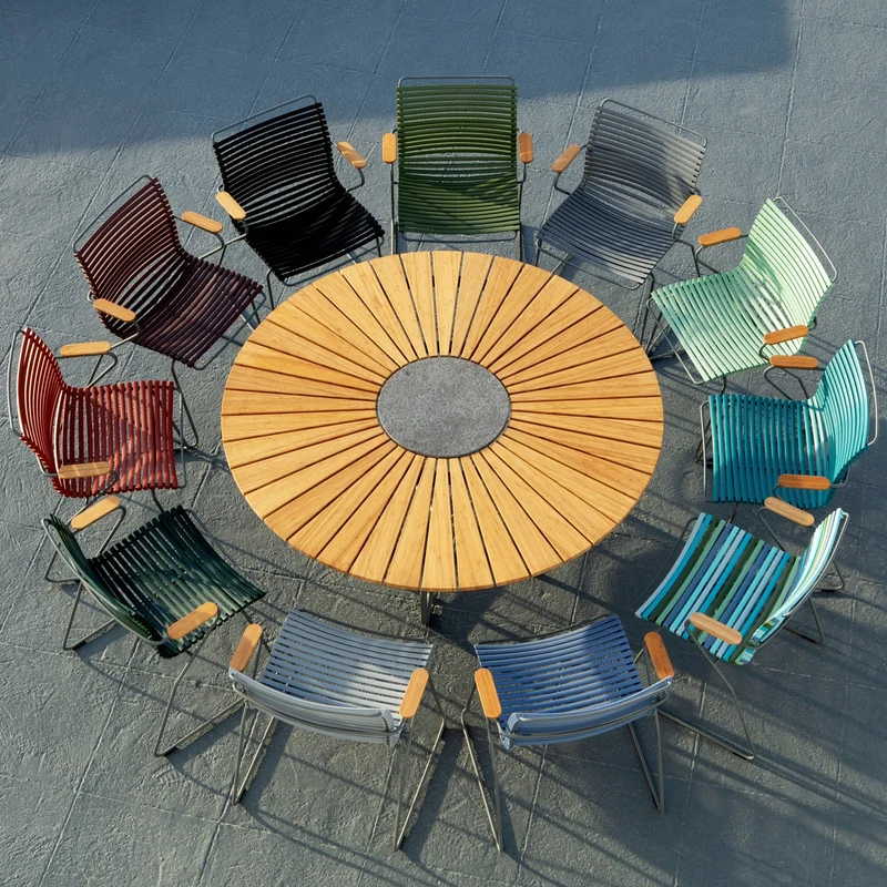 Table ronde 150 cm en bambou piètement en aluminium CIRCLE - Houe