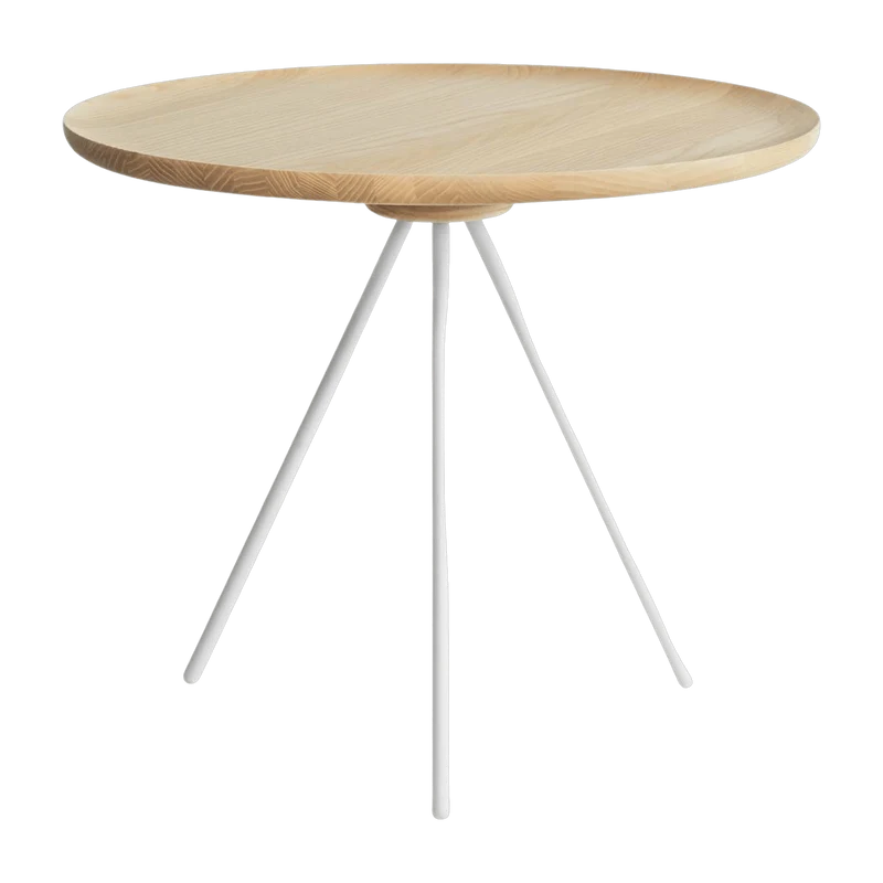 Table d'appoint en frêne et piètement blanc 43 cm Key - Hem