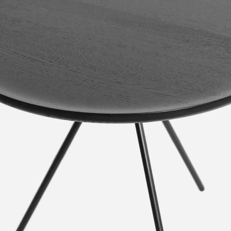Table d'appoint en frêne noir et piètement noir 43 cm Key - Hem