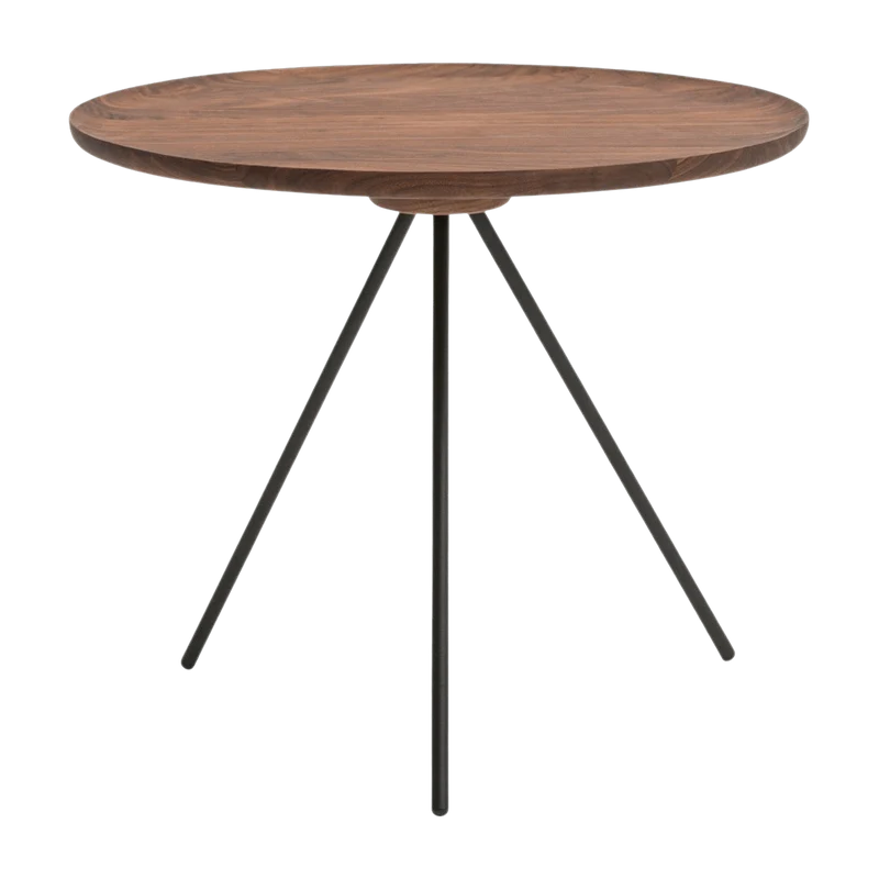 Table d'appoint en noyer et piètement noir 43 cm Key - Hem