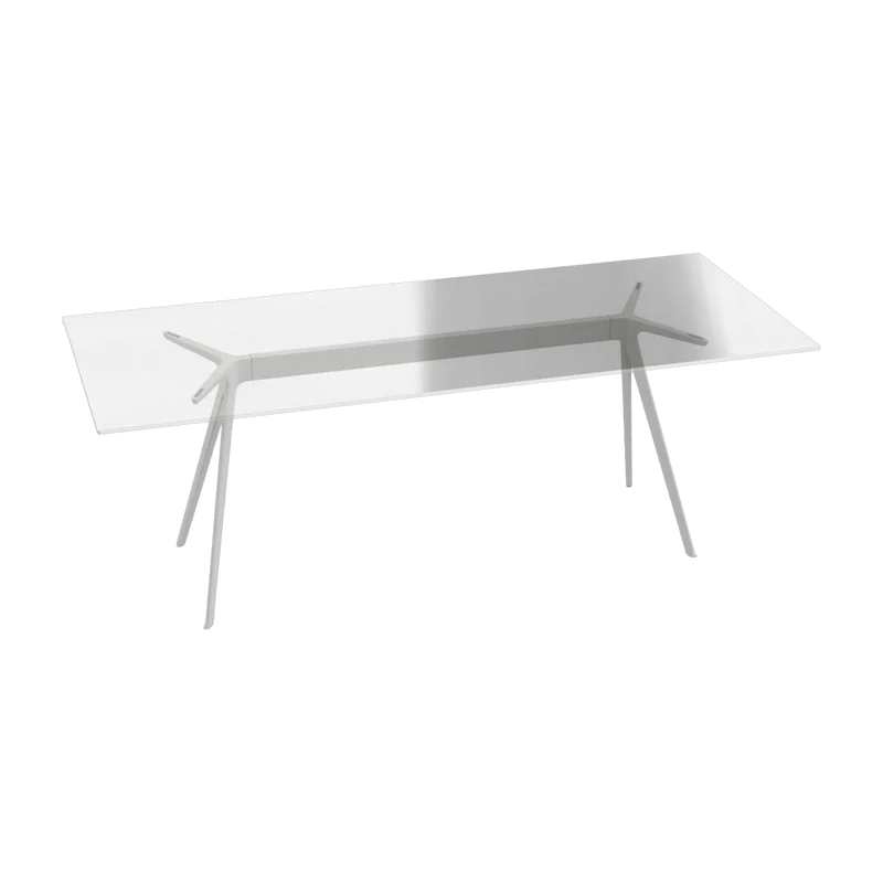 Plateau de table en verre blanc 205x85 cm Baguette - Magis