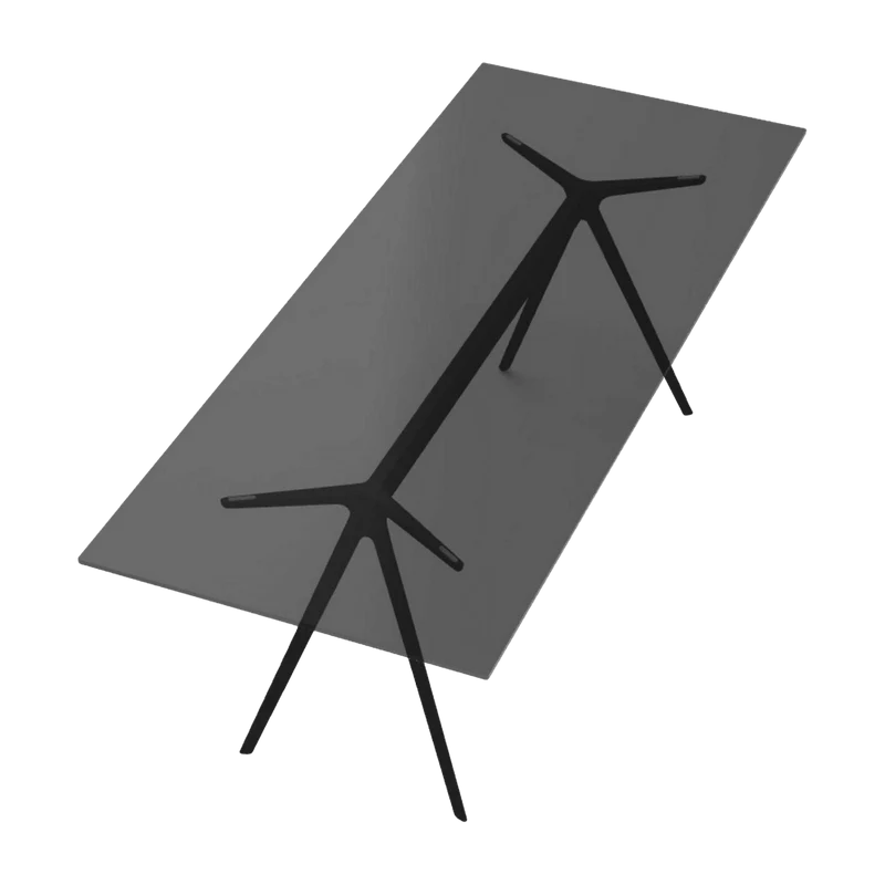 Plateau de table en verre noir 205x85 cm Baguette - Magis