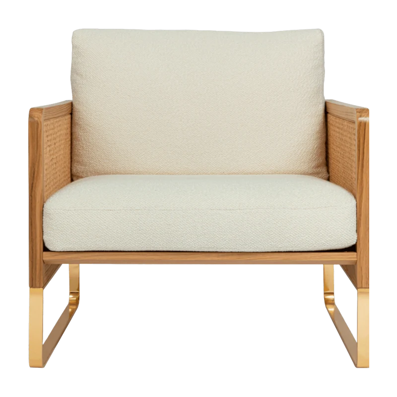 Fauteuil en chêne naturel et tissu beige Cannage - RED Edition