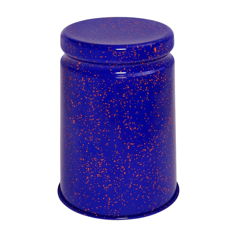 Tabouret en acier bleu tacheté d'orange Last Stool - Hem