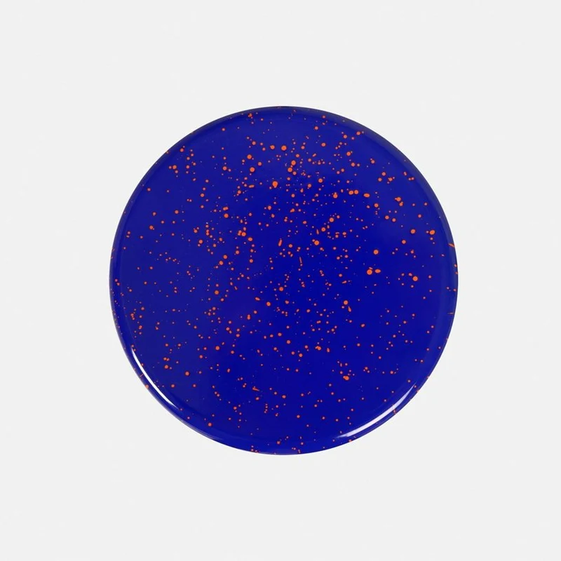 Tabouret en acier bleu tacheté d'orange Last Stool - Hem