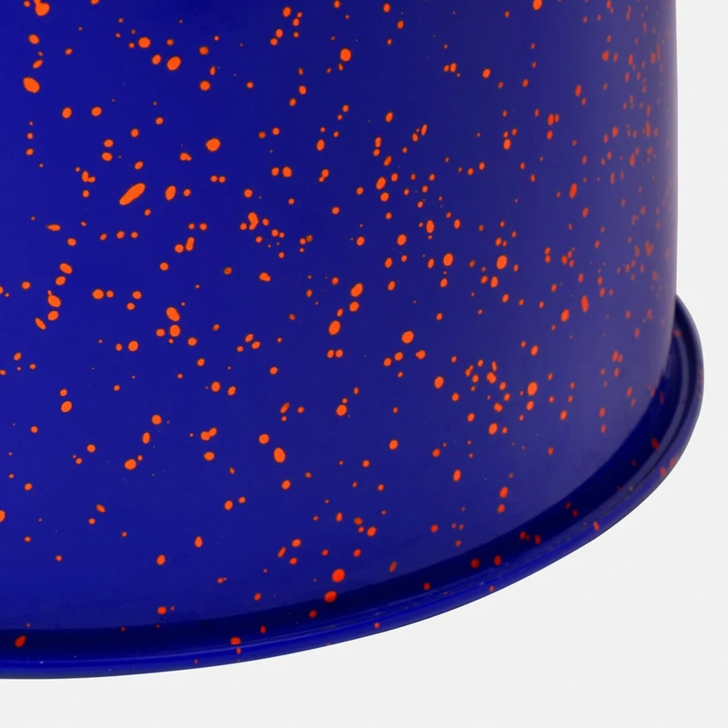 Tabouret en acier bleu tacheté d'orange Last Stool - Hem