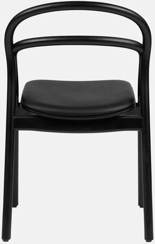 Chaise en bois et assise en cuir noir Udon - Hem