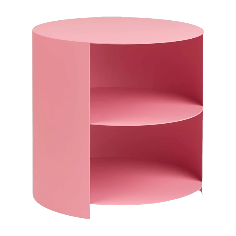 Table d'appoint à roulettes en acier rose 40 cm Hide Side - Hem