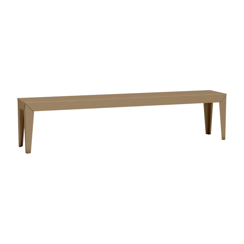 Banc en acier mat sable 195 cm Zef - Matière Grise