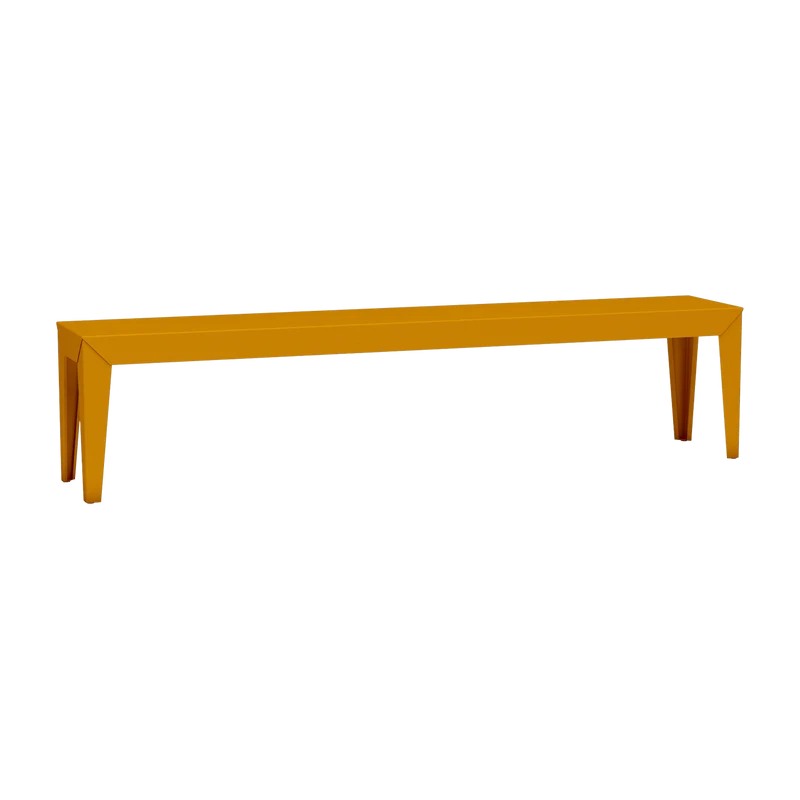 Banc en acier mat safran 195 cm Zef - Matière Grise