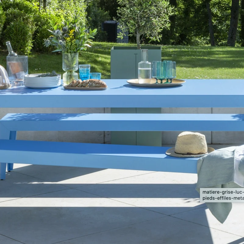 Banc en acier mat bronze 195 cm Zef - Matière Grise
