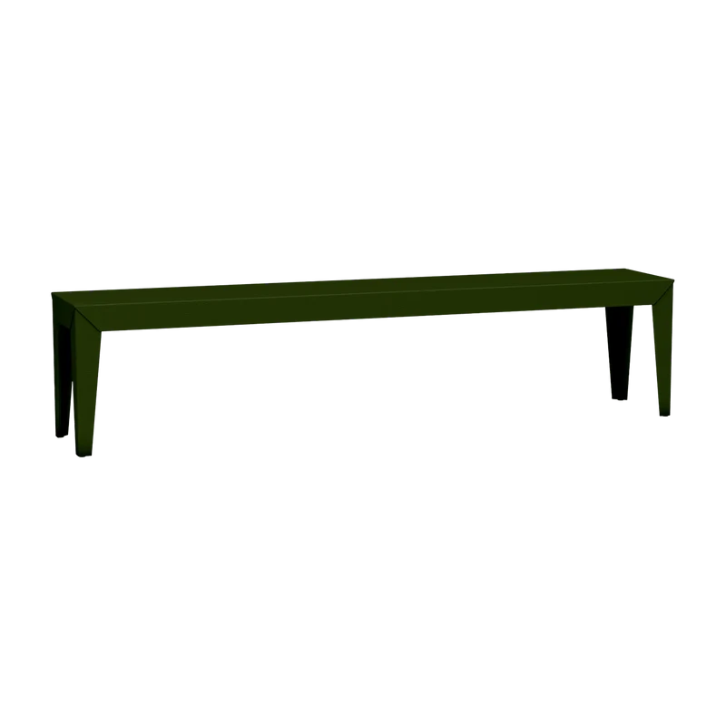 Banc en acier mat kaki 195 cm Zef - Matière Grise