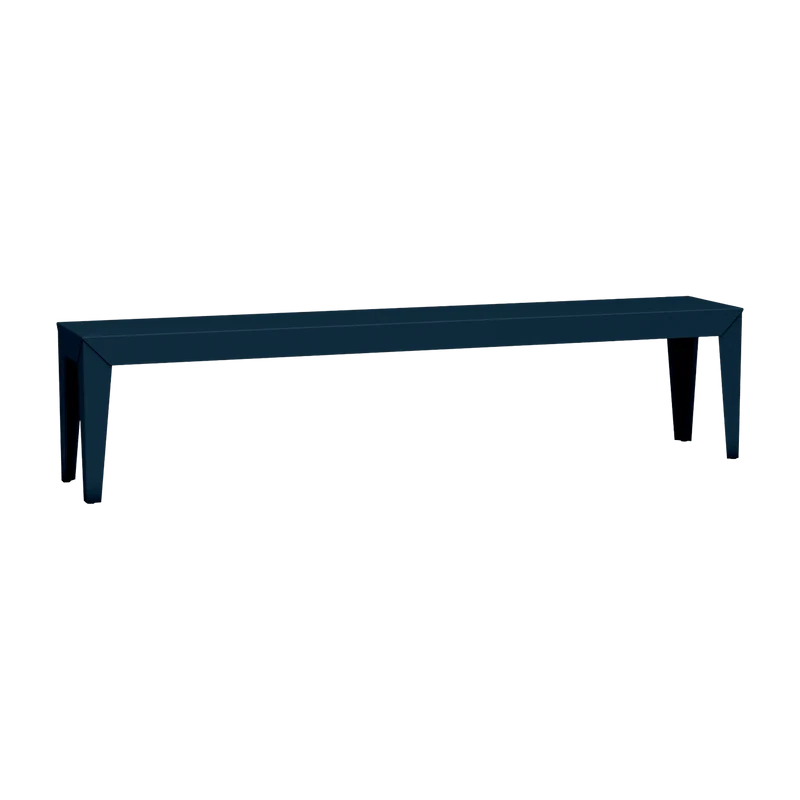 Banc en acier mat denim 195 cm Zef - Matière Grise