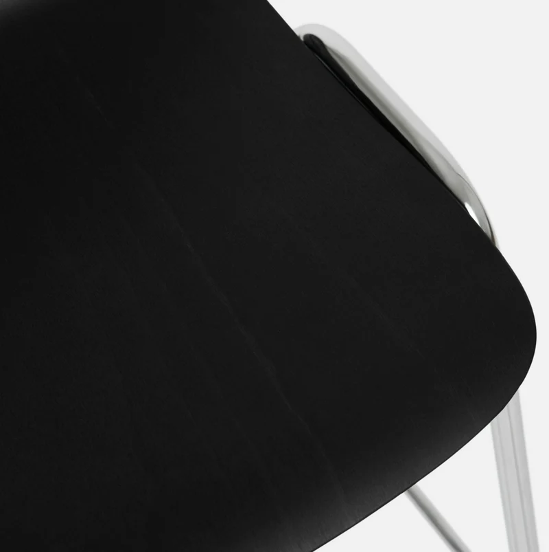 Chaise de bar 65 cm en bois noir et cadre argenté Touchwood - Hem