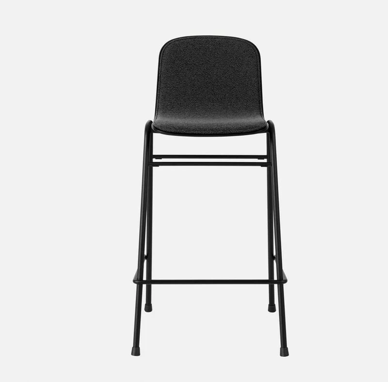 Chaise de bar 65 cm en tissu noir et cadre noir Touchwood - Hem