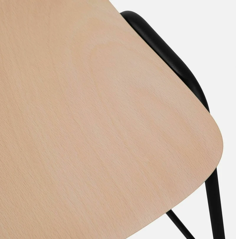 Tabouret de bar 65 cm en bois naturel et cadre noir Touchwood - Hem