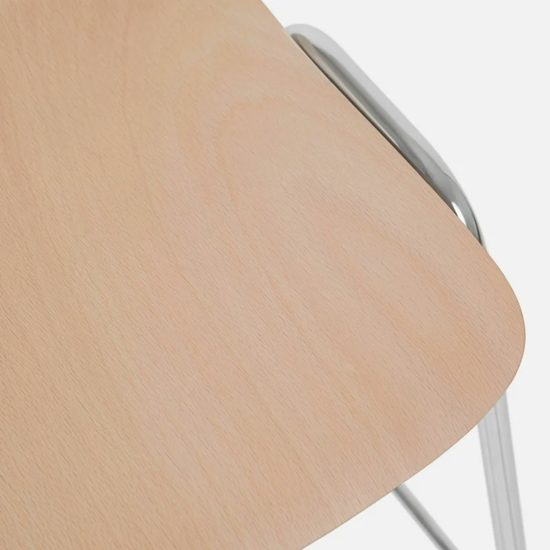Tabouret de bar 65 cm en bois naturel et cadre argenté Touchwood - Hem
