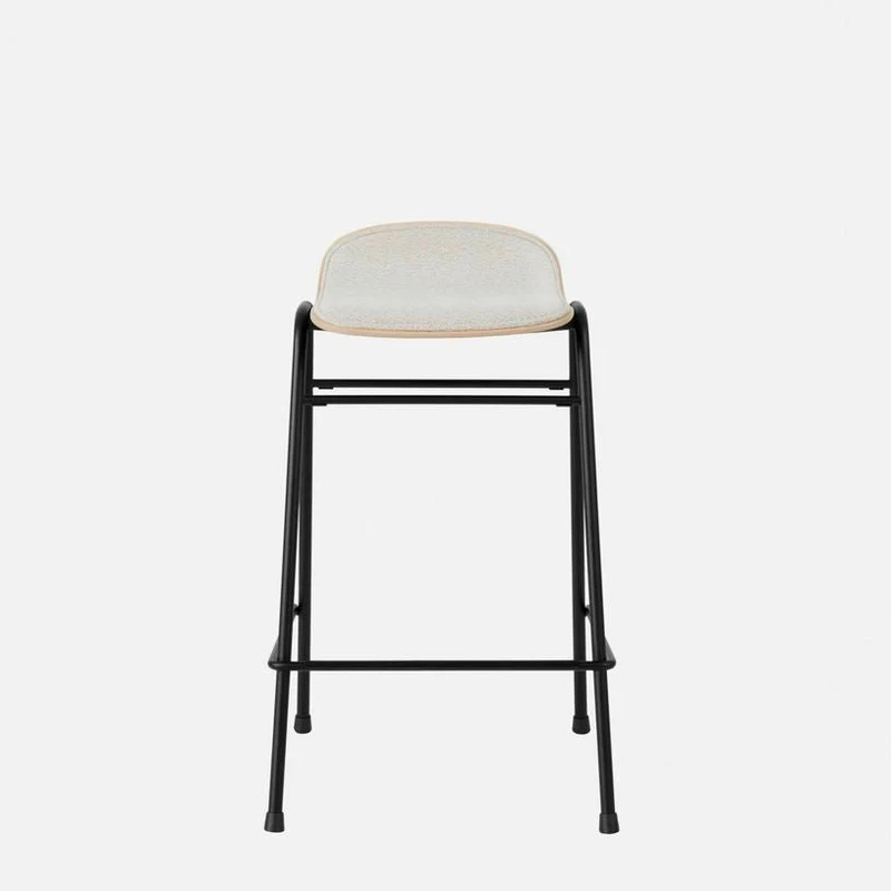Tabouret de bar 65 cm en tissu gris et cadre argenté Touchwood - Hem