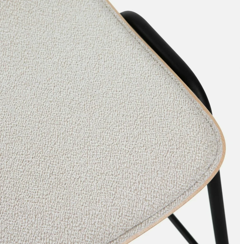Tabouret de bar 65 cm en tissu gris et cadre argenté Touchwood - Hem