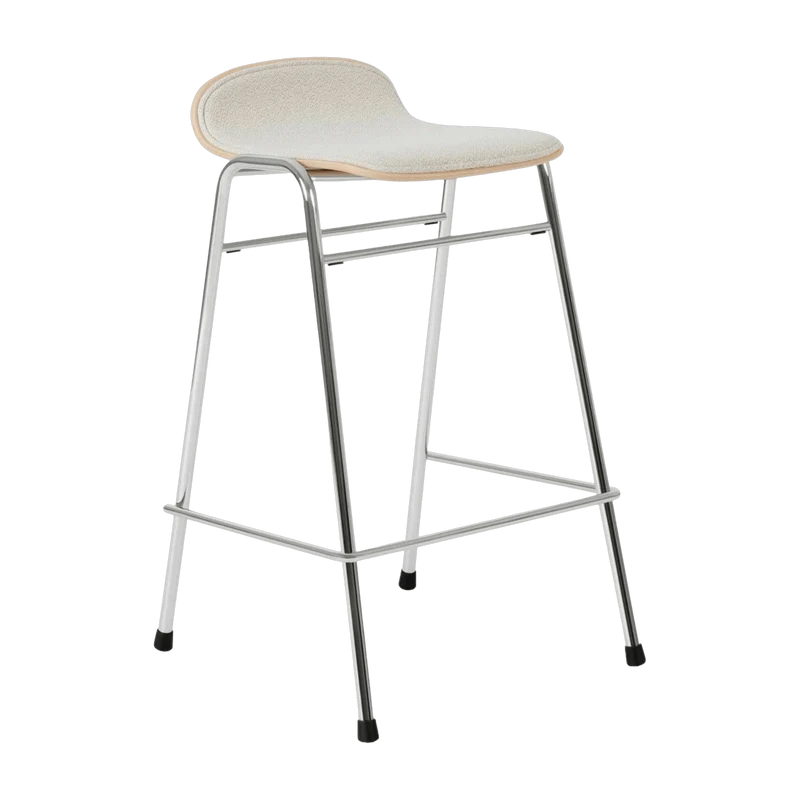 Tabouret de bar 65 cm en tissu gris et cadre noir Touchwood - Hem